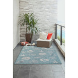 Liora Manne Carmel Aqua Shells Outdoor Rug