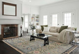 Momeni Nomad NOM-1 Blue Wool Rug in living room