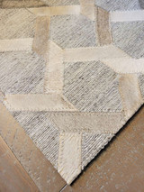 Agio RG4AL069 Silver Cowhide Area Rug - Detailed Backing and Corner View