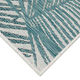 Liora Manne Carmel 8439/04 Palm Aqua Area Rug - corner view