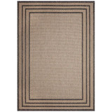 Liora Manne Monaco 6279-12 Striped Border Taupe Rug