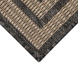 Liora Manne Monaco 6279-12 Striped Border Taupe Rug - Corner View
