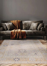 Couristan Hamadan Tasman 6124/3111 Camel Area Rug in room setting