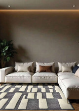 Lotus Enlightenment 8221/2011 Obsidian Area Rug in earth tone living room