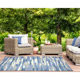 Liora Manne Capri 1725/23 Cloud Soft Blue Outdoor Rug on Patio