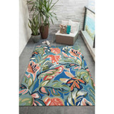 Liora Manne Capri 1740/04 On Holiday Aqua Outdoor Rug in room setting