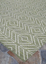 Recife 1318/4412 Cabana Tile Sage Leaf Ivory Area Rug - corner view