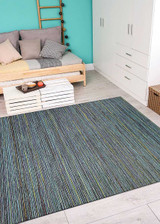 Cape Hinsdale 1407/0020 Teal/Cobalt Indoor-Outdoor Rug - Living room