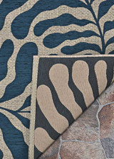 Couristan Castille Fiore 2918/4111 Petrol Area Rug close up