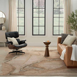 New Zealand wool and bamboo silk shadow rug