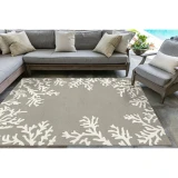 Trans Ocean Capri 1620/47 Coral Border Silver Area Rug