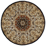 Kaleen Tara Rounds 7702-02 Black Traditional Round Rug