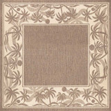 Recife 1222/0722 Island Retreat Beige Natural Palm Tree Square Rug