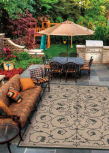 Recife 1583/2500 Veranda Champagne Black Outdoor Rug