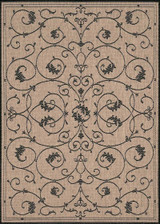 Couristan Recife 1583/2500 Veranda Champagne Black Area Rug