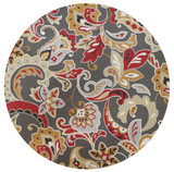 Kas Harbor 4213 Taupe Flora Indoor Outdoor Round Rug