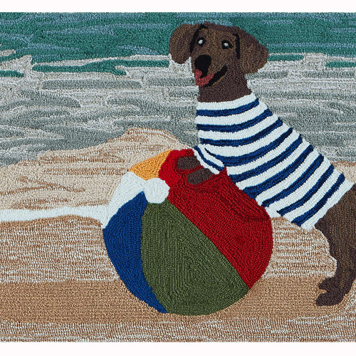 Liora Manne Frontporch 4496/04 Coastal Dog Ocean Rug