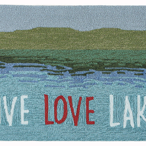 Liora Manne Frontporch 4507/03 Live Love Lake Water Area Rug
