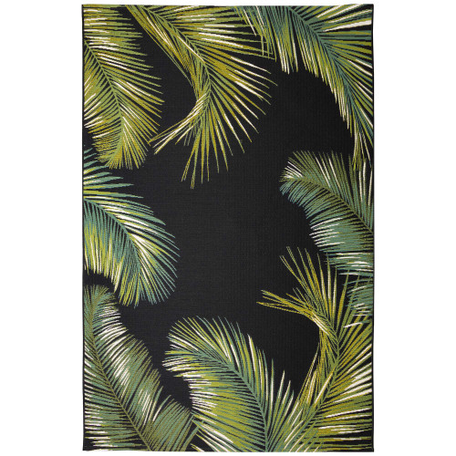 Trans Ocean Liora Manne Marina 8151/48 Palm Border Black Area Rug