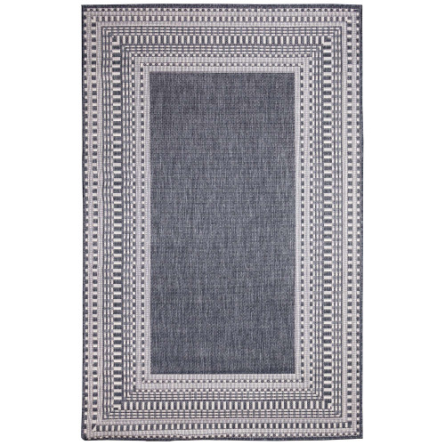 Trans Ocean Liora Manne Malibu 8228/33 Etched Border Navy Area Rug