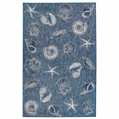 Trans Ocean Liora Manne Carmel 8414/33 Shells Navy Area Rug