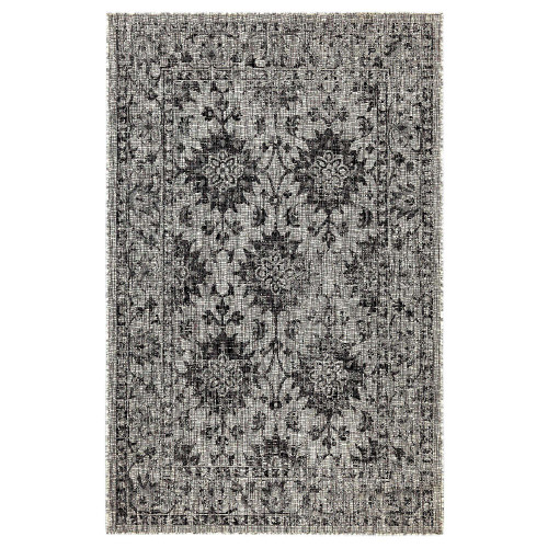 Trans Ocean Liora Manne Carmel 8418/48 Vintage Floral Black Area Rug