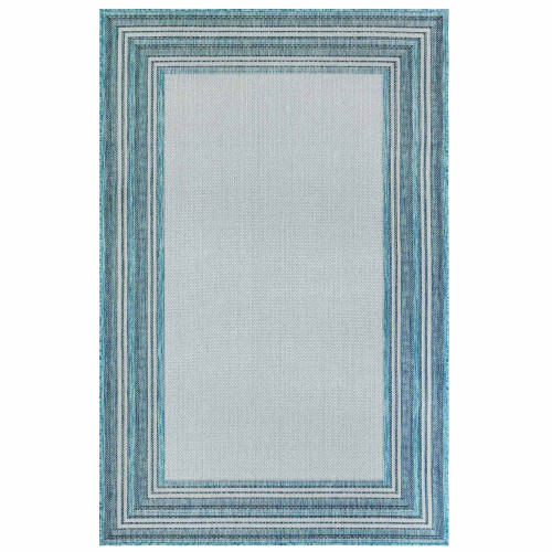 Trans Ocean Liora Manne Carmel 8425/04 Multi Border Aqua Area Rug