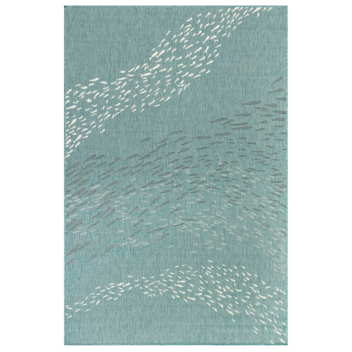Trans Ocean Liora Manne Carmel 8449/04 School Of Fish Aqua Area Rug