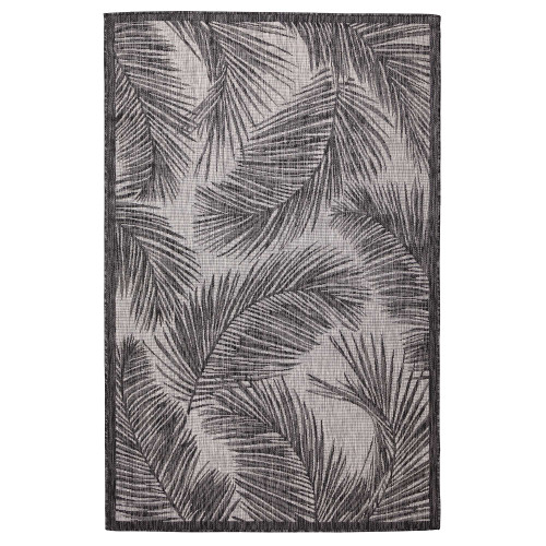 Trans Ocean Liora Manne Carmel 8474/48 Fronds Black Area Rug