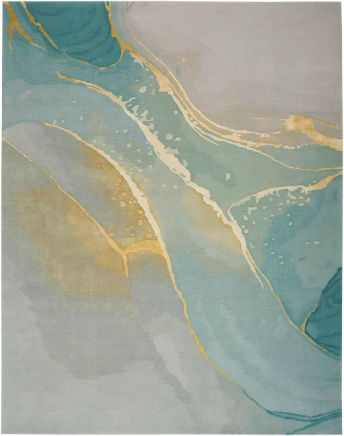 Nourison Prismatic PRS27 Grey/Seafoam Area Rug