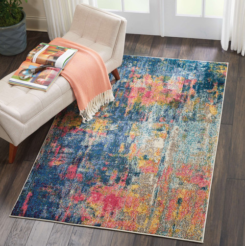 Nourison Celestial CES09 Blue/Yellow Area Rug