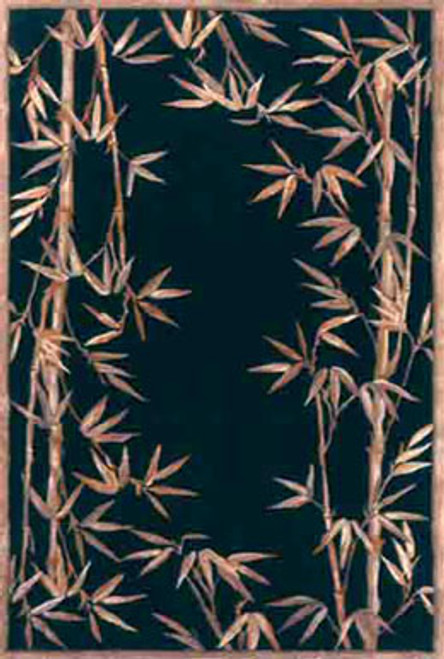 Kas Sparta 3147 Black Bamboo Border Wool Area Rug