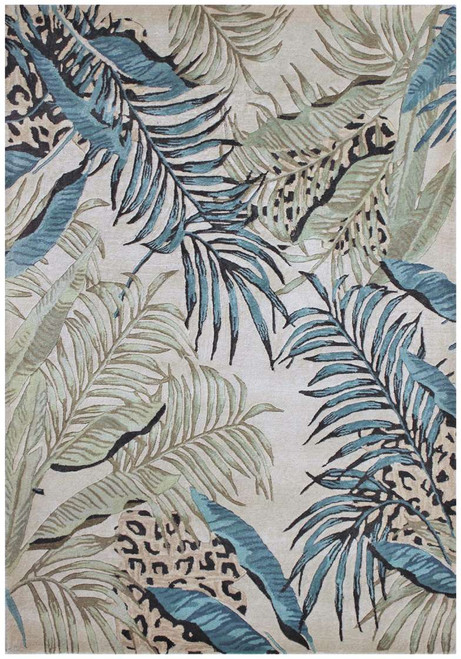 Kas Sparta 3183 Ivory/Blue Leopard Area Rug