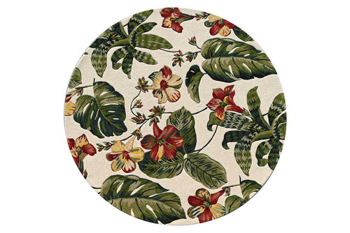 Kas Cove 3001 Ivory Tropical Round Rug