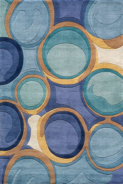 Momeni New Wave NW-133 Blue Modern Area Rug - Rug Goddess