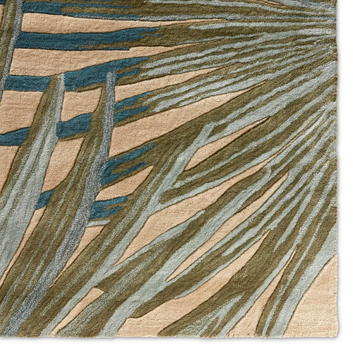 Coastal Seaside Palm Leaf Rug