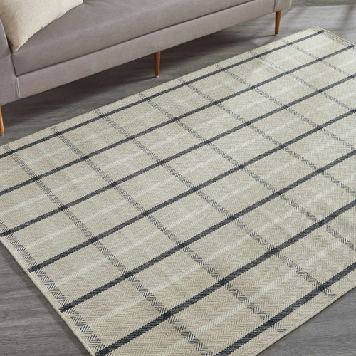 Crescent Tattersall Toasted Coconut Area Rug