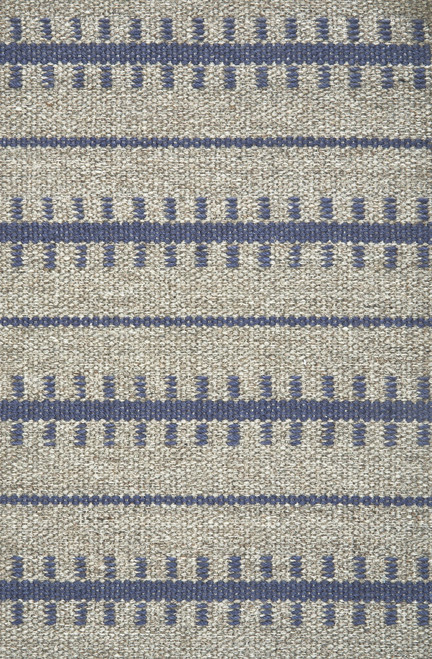 Crescent Ticking Stripe Grey & Blue Rug