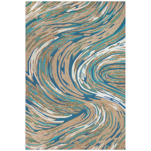 Capri 1764/04 Big Wave Aqua Indoor Outdoor Rug