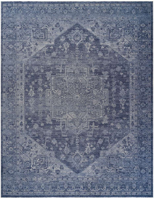 DKNY Pure Shades SAD02 Blue Wool Area Rug