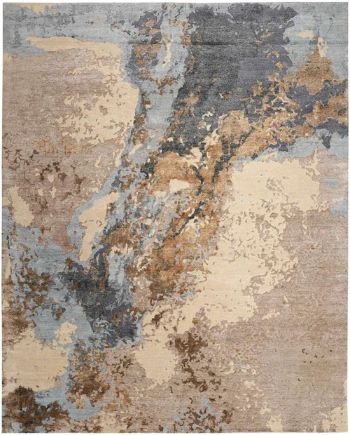 Nourison Silk Shadows SHA23 Beige Blue Area Rug