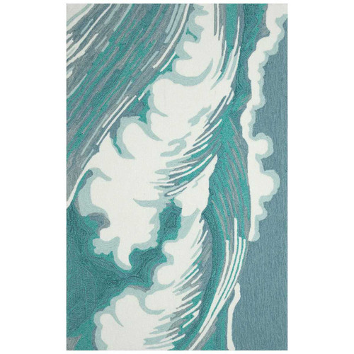 Liora Manne Capri 1755/94 Wave Aqua Area Rug