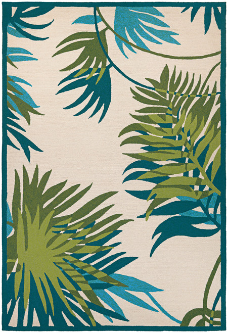 Couristan Covington 2992/0505 Jungle Leaves Ivory Forest Green Area Rug