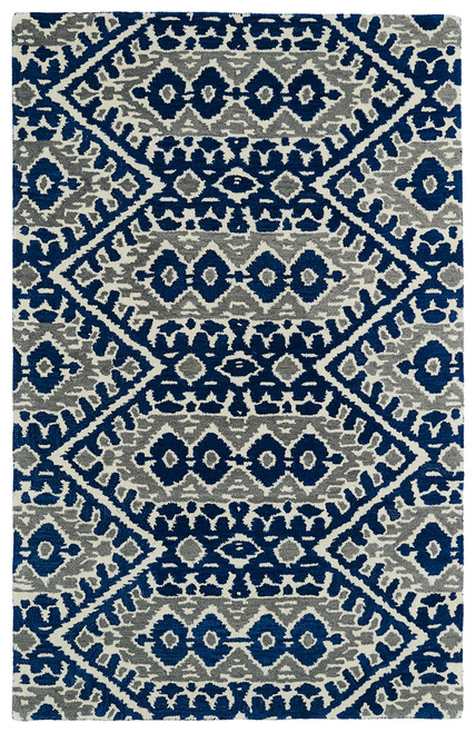 Kaleen Global Inspirations GLB01-17 Blue Grey Area Rug