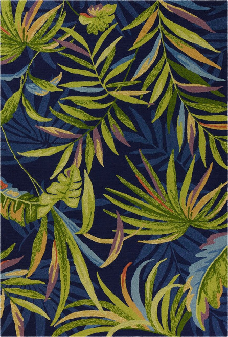 Kas Harbor 4243 Ink Blue Playa Indoor Outdoor Tropical Area Rug