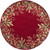 Kas Emerald 9017 Ruby Tropical Border Round Rug