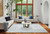 Leiden LEI-5 Ivory Blue Wool Rug in living room
