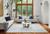 Leiden LEI-5 Ivory Blue Wool Rug in living room