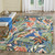 Liora Manne Capri 1740/04 On Holiday Aqua Tropical Rug in room setting