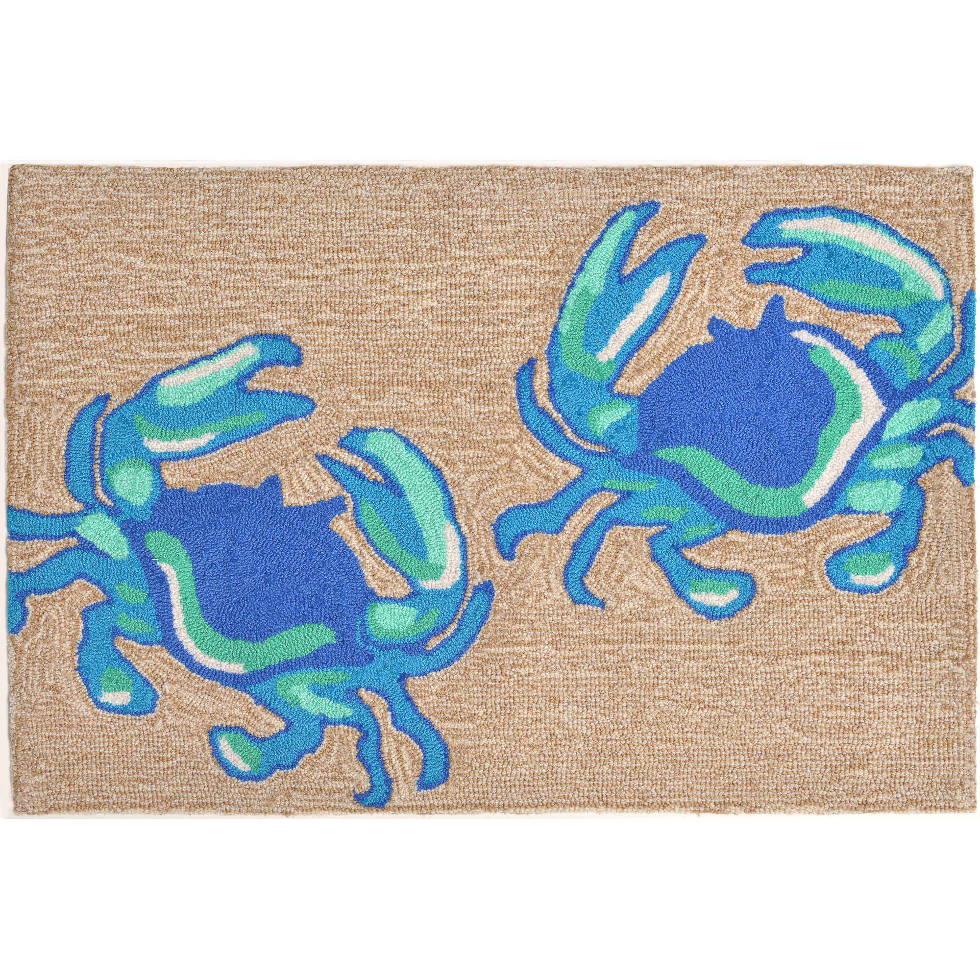 Trans Ocean Liora Manne Frontporch 1404/03 Crabs Blue Area Rug